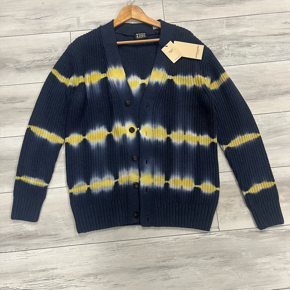 Scotch & Soda Navy and Yellow Cardigan